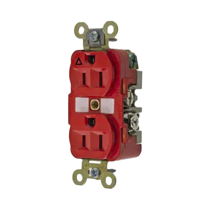 Contacto Di-plex Conexion a Tierra Aislada 15A 125V/ 2 Polos 3 Hilos/ Color Rojo/ Nema 5-15R/ Grado Industrial. - Image 1