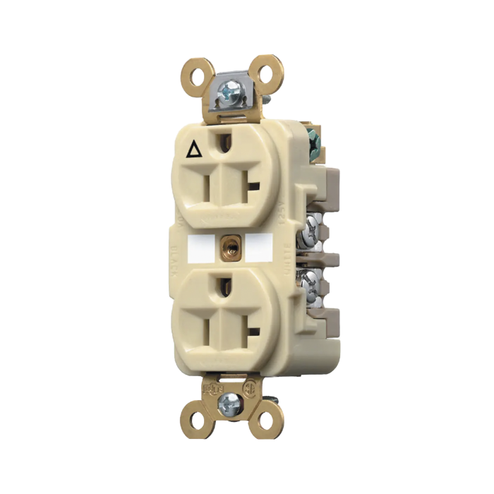 Contacto Di-plex Conexion a Tierra Aislada/ 20 A 125 V/ 2 polos 3 Hilos/ Color Marfil/ Nema 5- 20R/ Grado Industrial. - Image 1