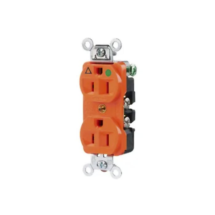 Contacto Di-plex 15 A 125 V 2 Polos, 3 Hilos Color Naranja (Nema 5-15R). Grado Hospital. - Image 1