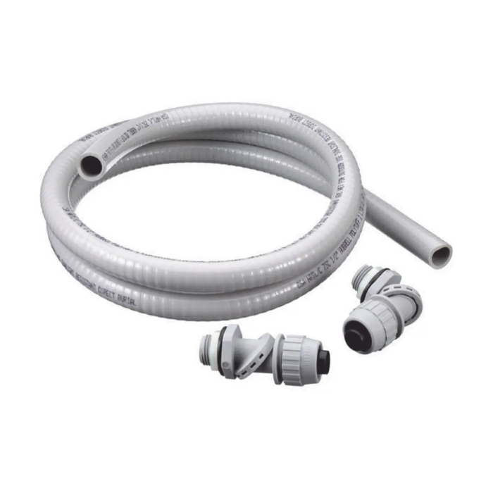 Kit de 6 pies de Tuberi­a Liquidtight PolyTuff y 2 Conectores Rectos de 1/2". - Image 1