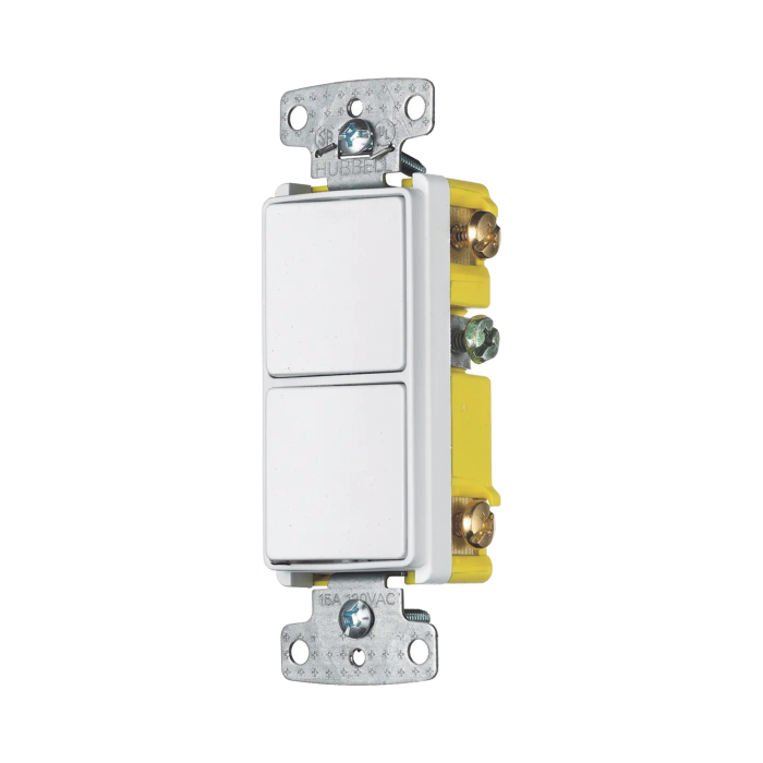 Interruptor Residencial 15 A 120-277 V, 1 Polo 3 Vi­as, Cableado lateral, Color Blanco. - Image 1