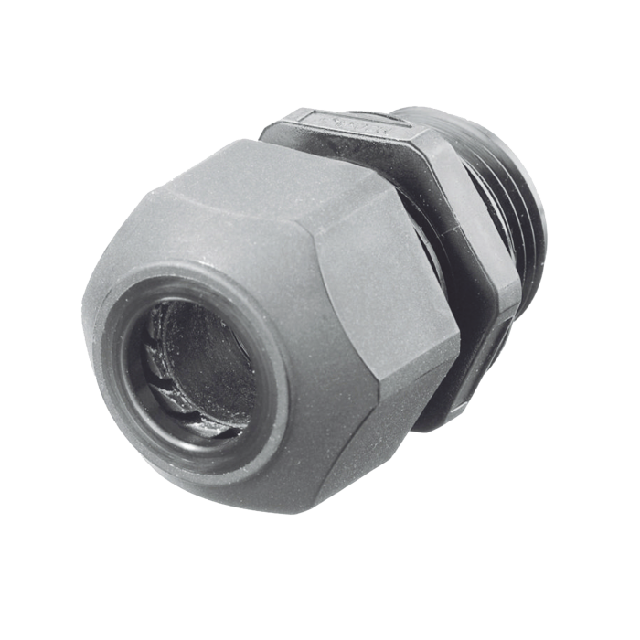 Conector de Cable, Estilo Europeo, para Conductores de 0.17" a 0.45", para Conduit 1/2", Color Gris. - Image 1