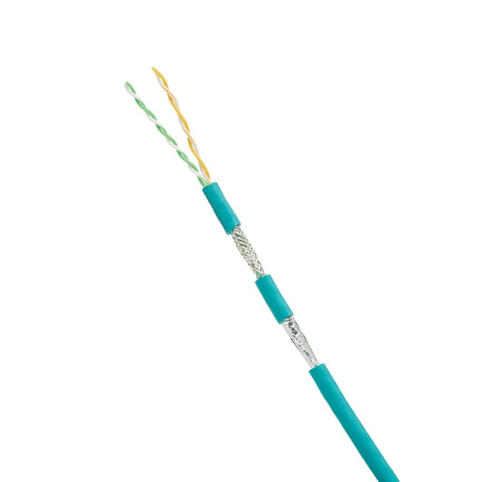 Bobina de Cable Blindado SF/UTP Categori­a 5e de 2 Pares, Uso Industrial con Resistencia al Aceite y Rayos UV, Multifilar 24/7 (Flexible), Color Azul Cerceta, Bobina de 305m - Image 1