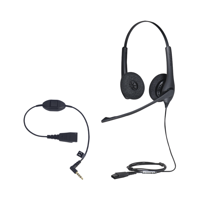 KIT, Diadema con cancelacion de ruido, con accesorio para conexiones 3.5mm Incluye modelos BIZ-1500-DUO-QD y MOBILE-QD-35MM-Sï»¿ - Image 1