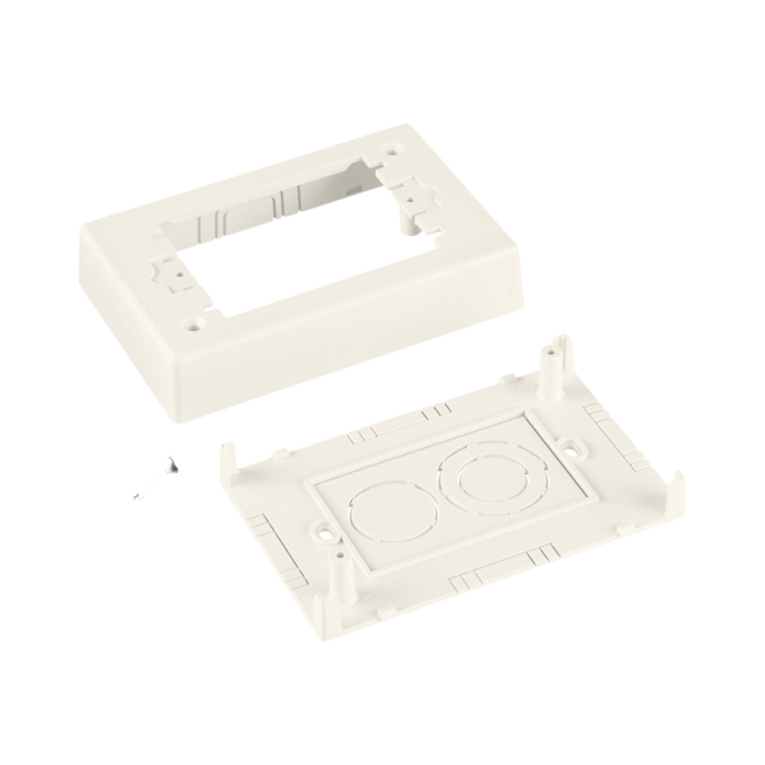 Caja de Pared Superficial Sencilla, De Dos Piezas, Uso Universal con Placas de Pared, Color Blanco - Image 1