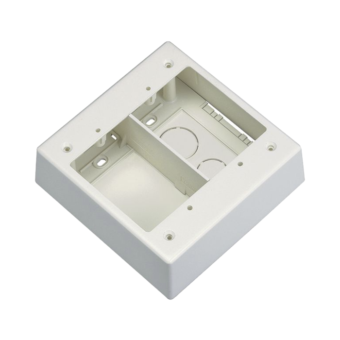 Caja de Pared Superficial Doble, Con Divisor, Uso Universal con Placas de Pared, Color Blanco Mate - Image 1