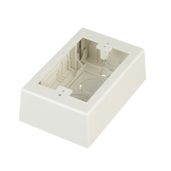 Caja de Pared Superficial, uso Universal con Placas de Pared, Con Cinta Adhesiva, Color Blanco Mate - Image 1