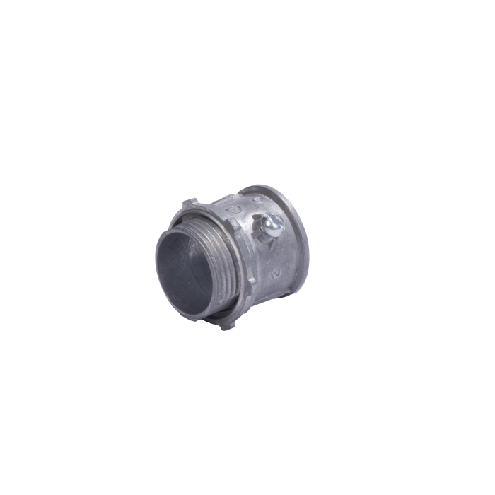Conector 1 1/4" (32mm) pared delgada con tornillo galvanizado etiqueta verde - Image 1