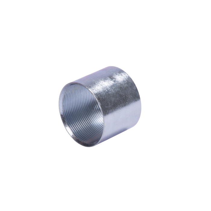 Cople 4" (102mm) pared gruesa con rosca galvanizado etiqueta amarilla - Image 1