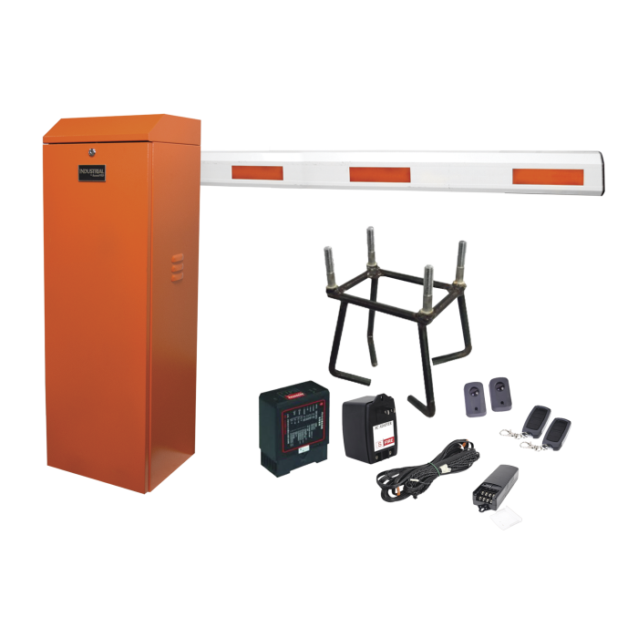 Kit COMPLETO Barrera Derecha XBF naranja / 3M / Incluye Sensor de masa, Transformador, Lazo, Ancla, Fotoceldas y 2 Controles Inalambricos - Image 1
