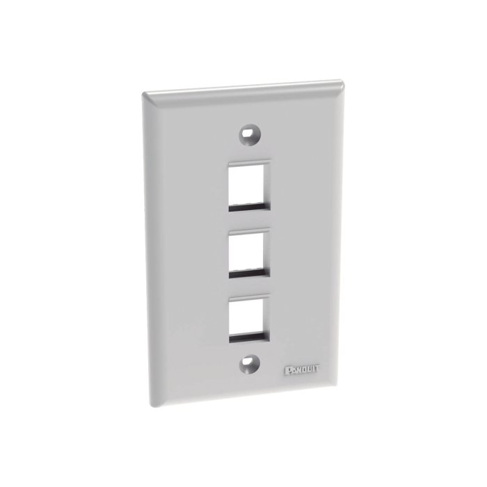 Placa de Pared Vertical, Salida Para 3 Puertos Keystone, Color Blanco - Image 1
