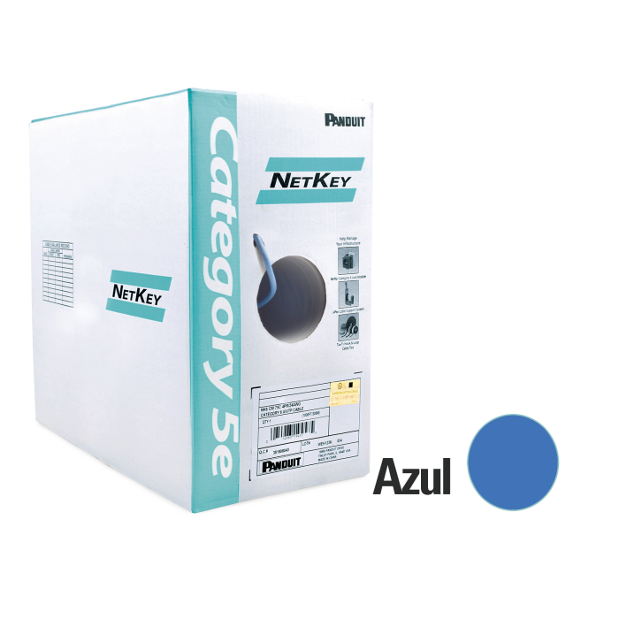 Bobina de cable UTP 305 m. de Cobre, NetKey, Azul, Categori­a 5e (24 AWG), PVC (CM), de 4 pares - Image 1