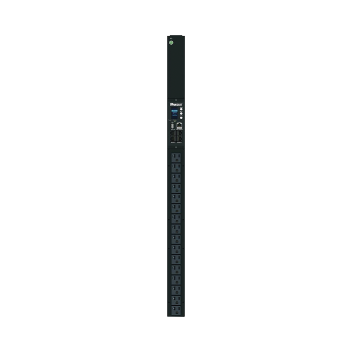 PDU Monitoreable (MI) para Distribucion de Energi­a, Enchufe de Entrada NEMA 5-15P, Con 16 Salidas NEMA 5-20R, de Instalacion Vertical, 120 Vca, 15 Amp - Image 1