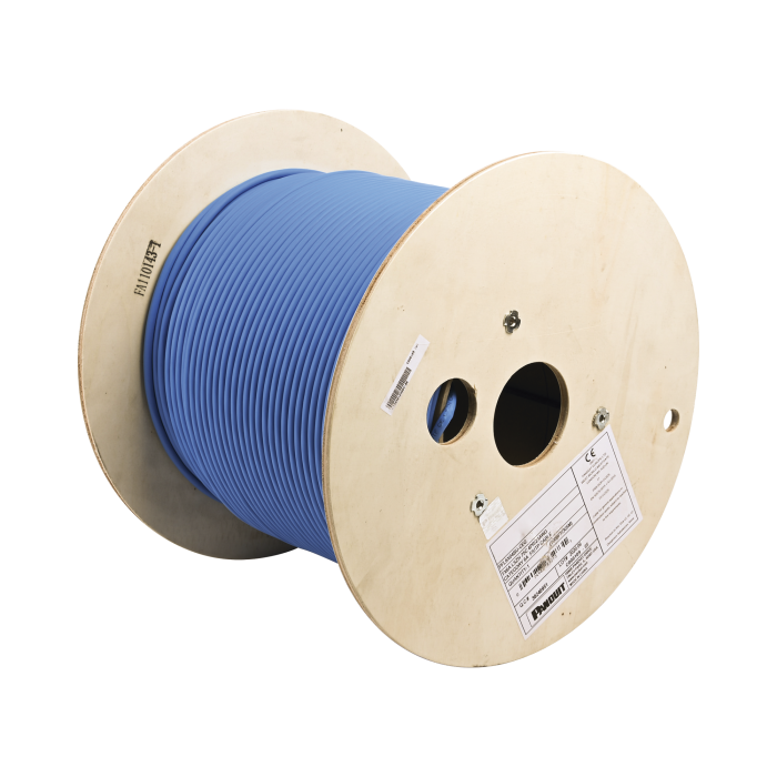 Bobina de Cable Blindado F/UTP de 4 Pares, Cat6A, Soporte de Aplicaciones 10GBase-T, LSZH (Libre de Gases Toxicos), Color Azul, 305m - Image 1