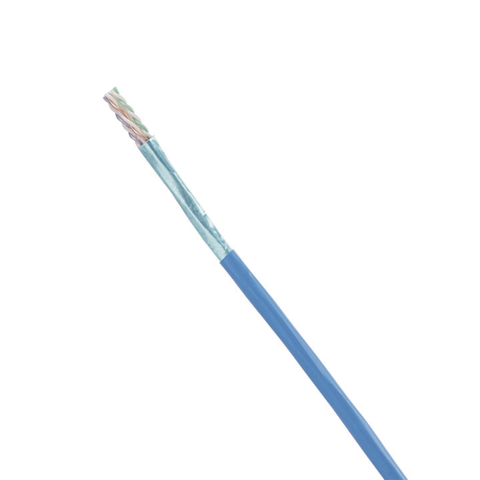 Bobina de Cable Blindado F/UTP de 4 Pares, Cat6A, Soporte de Aplicaciones 10GBase-T, CMR (Riser), Color Azul, 305m - Image 1