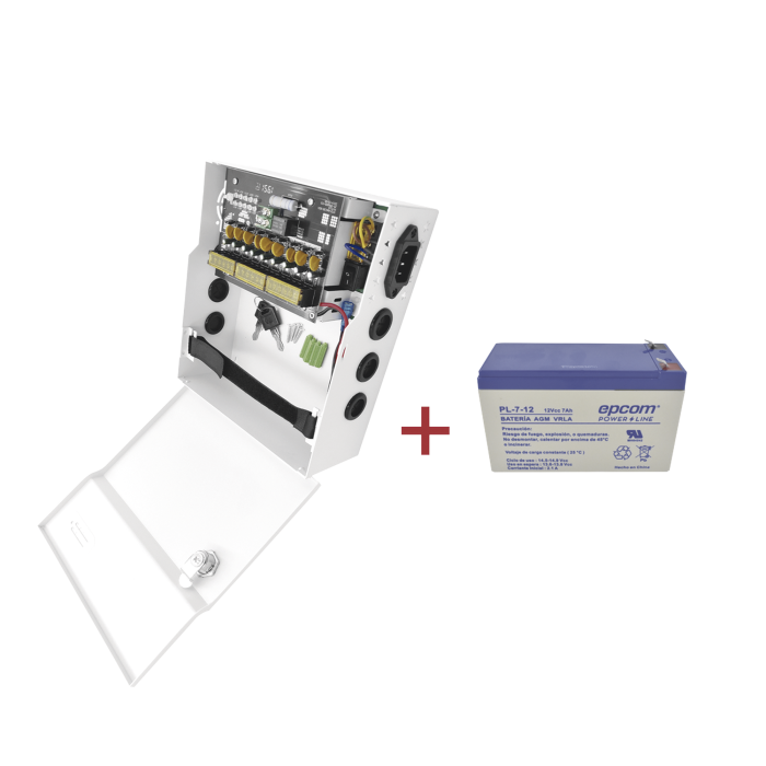 Kit / Fuente PLK12DC8ABK + Bateri­a inclui­da PL712 - Image 1