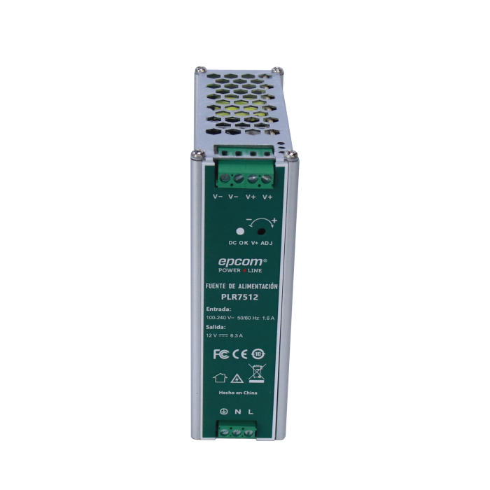 Fuente de alimentacion /Entrada: 100-240 Vac /Salida: 12 Vcc / 6.3 A / 75 W / din rail - Image 1