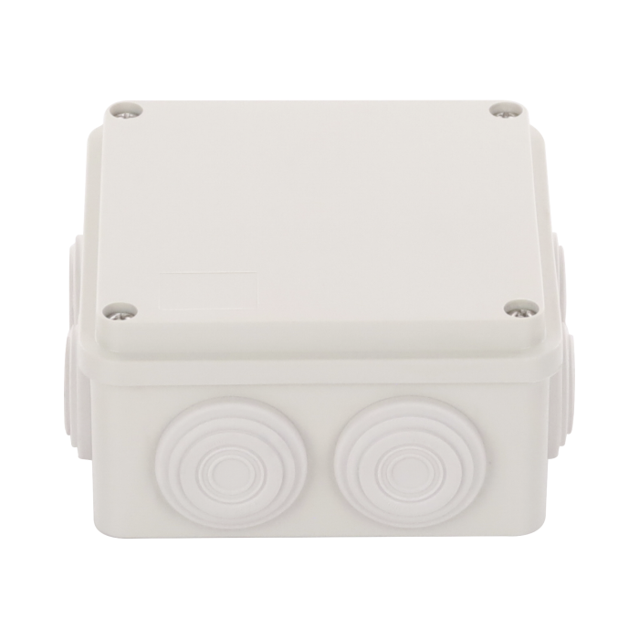 Caja Derivacion-Conexion de Plastico (100 X 100 X 54 mm) con 7 Glandulas de Goma. Para Instalaciones Comerciales, Residenciales e Industriales. Incluye Tornilleria para su Tapa. - Image 1