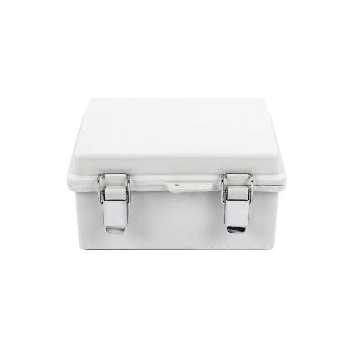 Gabinete de Plastico ABS, Uso en Intemperie IP66 (170 x 220 x 110 mm) Cierre por broche Inoxidable y Permite Cerrado con Candado y Llave (Perno 5mm) No Incluido - Image 1