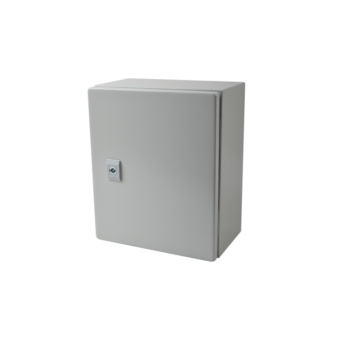 Gabinete de Acero IP66 Uso en Intemperie (250 x 300 x 150 mm) con Placa Trasera Interior Metalica y Compuerta Inferior Atornillable (Incluye Chapa y Llave T). - Image 1