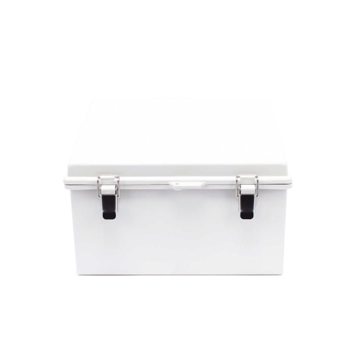 Gabinete de Plastico ABS, Uso en Intemperie ip66 (300 x 300 x 180 mm) Cierre por Broche Inoxidable y Permite Cerrado con Candado y Llave (Perno 5mm) No Incluido - Image 1