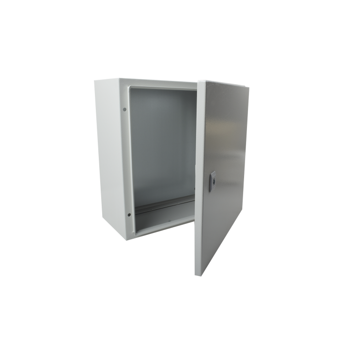 Gabinete de Acero IP66 Uso en Intemperie (400 x 400 x 200 mm) con Placa Trasera Interior de Metal y Compuerta Inferior Atornillable (Incluye Chapa y Llave T). - Image 1