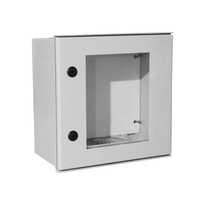 Gabinete de Poliester IP65 Puerta Transparente, Uso en Intemperie (400 x 400 x 200 mm) con Placa Trasera Interior de Plastico (Incluye Chapa y Llave). - Image 1