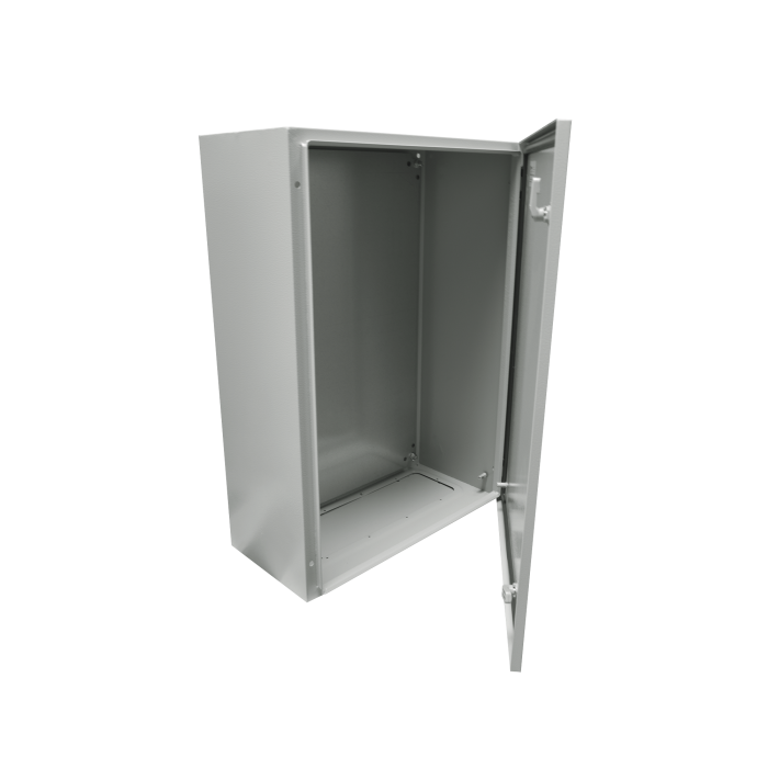 Gabinete de Acero IP66 Uso en Intemperie (400 x 600 x 200 mm) con Placa Trasera Interior Metalica y Compuerta Inferior Atornillable (Incluye Chapa y Llave). - Image 1