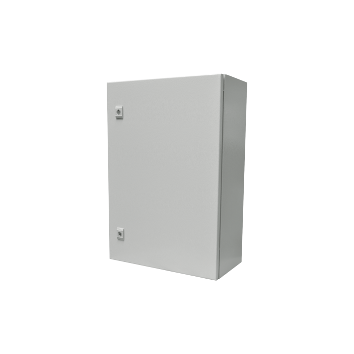 Gabinete de Acero IP66 Uso en Intemperie (500 x 700 x 250 mm) con Placa Trasera Interior Metalica y Compuerta Inferior Atornillable (Incluye Chapa y Llave T). - Image 1
