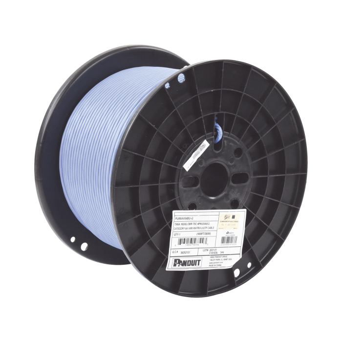 Bobina de Cable UTP de 4 Pares, Vari-MaTriX, Cat6A, 23 AWG, CMR (Riser), Color Azul, 305m - Image 1