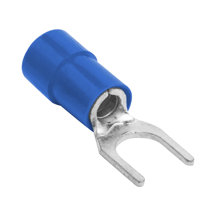 Terminal tipo horquilla ( espada ) aislada / 18 - 14 AWG / Aziºl / Paquete de 25 piezas. - Image 1