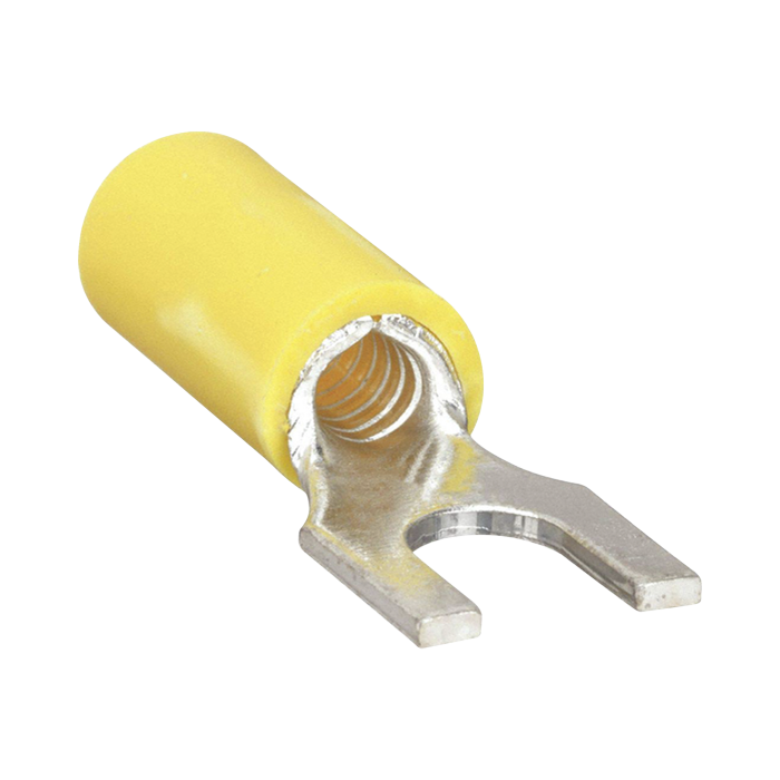Terminal tipo horquilla ( espada ) aislada / 12 - 10 AWG / Amarillo / Paquete de 25 piezas. - Image 1