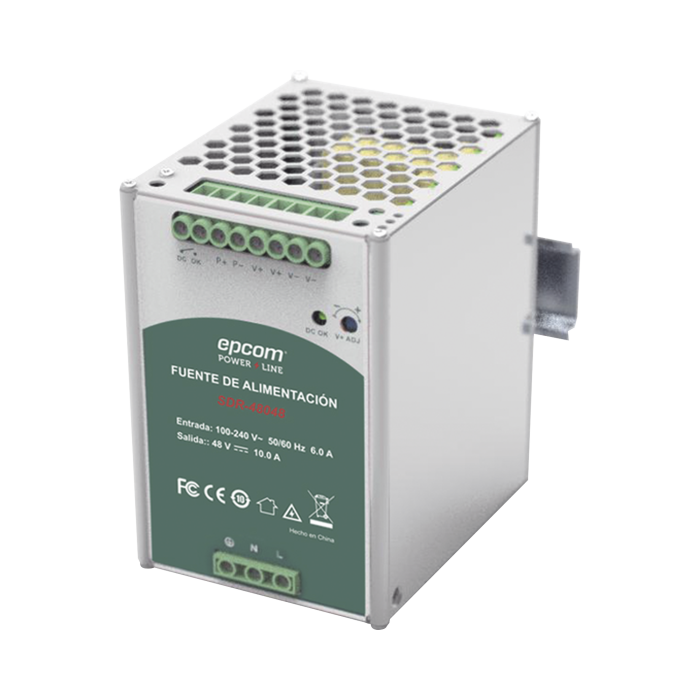 Fuente de Poder Industrial 48 Vcc @ 10A / 480W / Funcion relay Vcc / Funcion de Conexion Paralelo / Riel Din - Image 1
