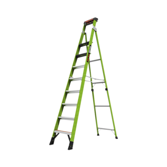 Escalera de 3.05 m Capacidad maxima de 170 Kg, inclinada, de fibra de vidrio con almohadilla de pared giratoria. - Image 1
