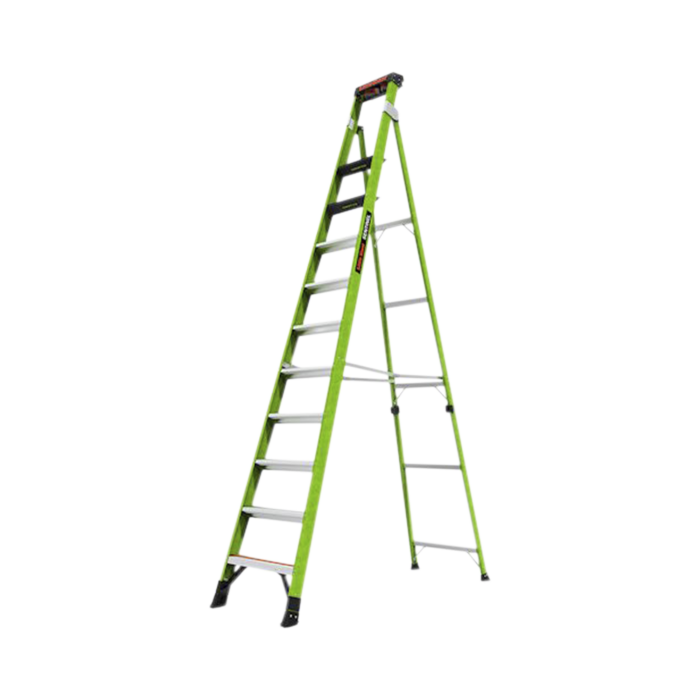 Escalera de 3.65 m Capacidad maxima de 170 Kg, inclinada, de fibra de vidrio con almohadilla de pared giratoria. - Image 1