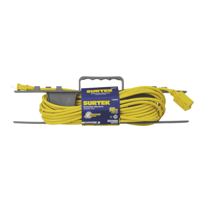 Extension Electrica de Uso Rudo 6 metros / 127 V CA 10 A Maximo / Color Amarillo. - Image 1