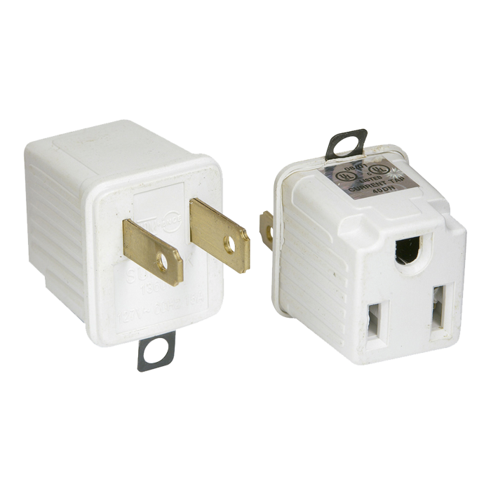 Adaptador clavija de aterrizado a polarizado 2 piezas ABS - Image 1