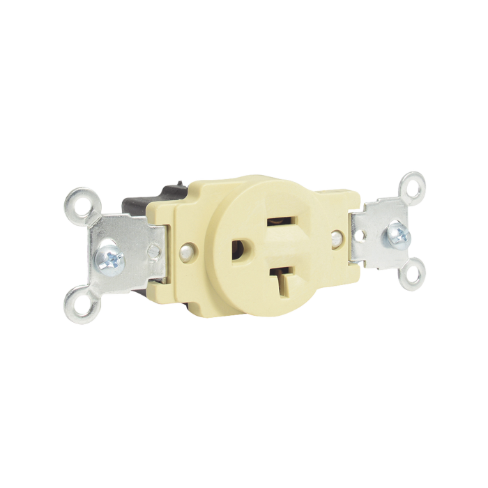 Contacto Sencillo /15 A 125V / Tapa Marfil /Base negra/ No Nema. - Image 1