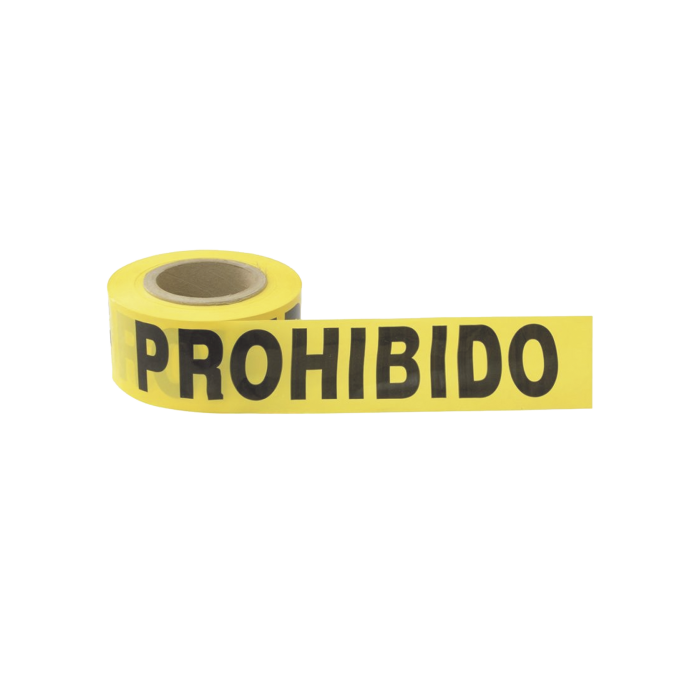 Cinta para barricada "PROHIBIDO EL PASO" de 100 m y ancho de 3". - Image 1