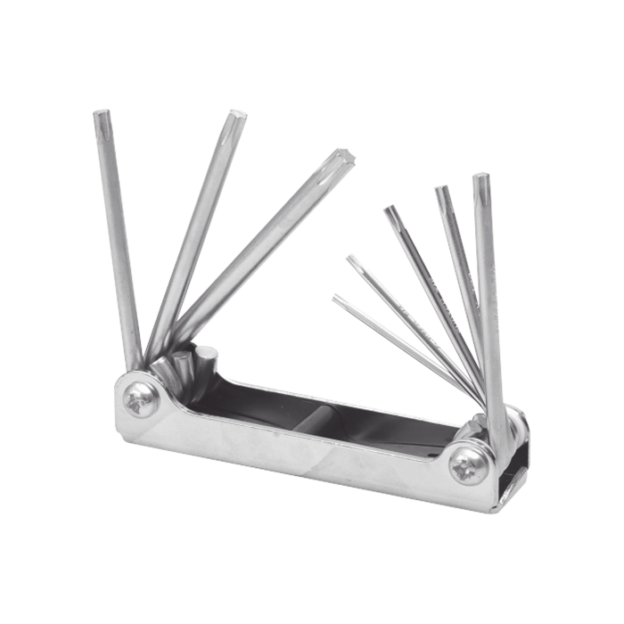 Juego de 8 llaves hexagonales TorxÂ® tipo navaja, estuche metalico. - Image 1