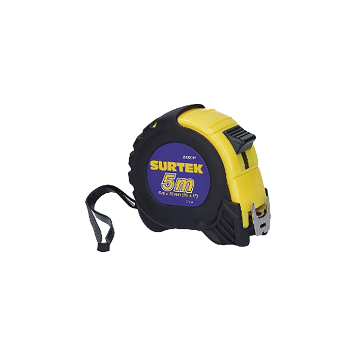 Flexometro anti impacto de 5 metros, cinta ancha con boton de freno. - Image 1