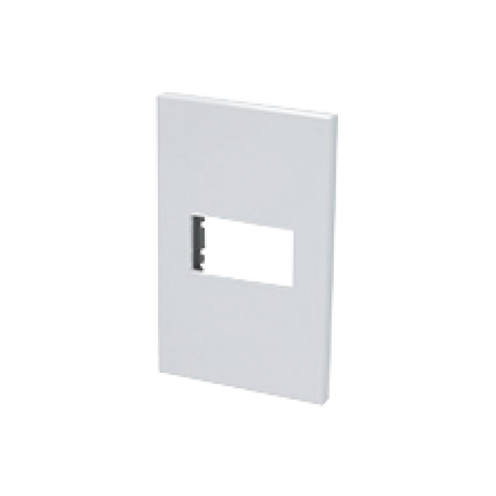 Placa de policarbonato con base de acero para 1 modulo 1/3 color blanco. - Image 1