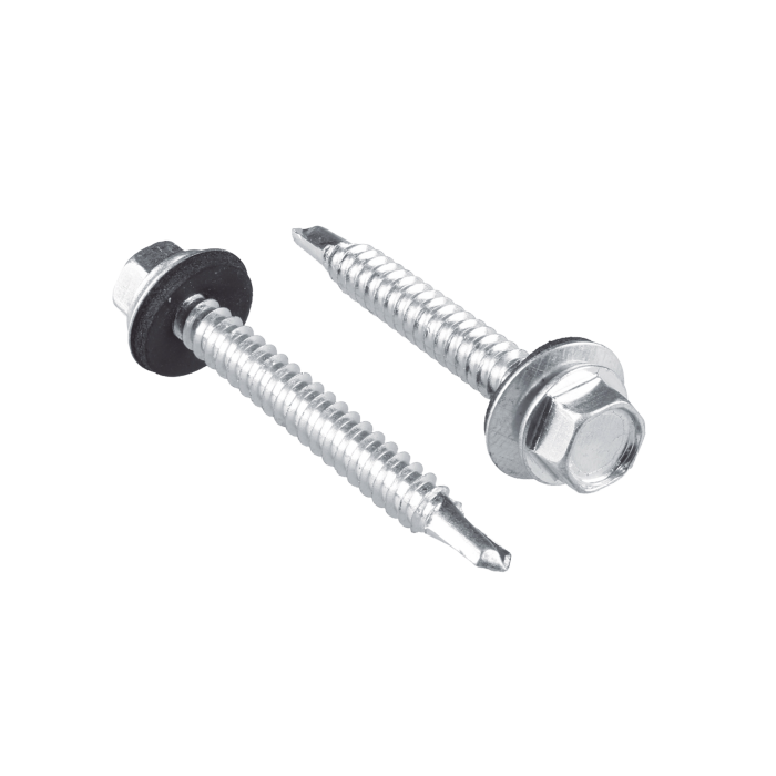 Tornillo - Pija cabeza hexagonal con rondana y punta de broca #14 x 1-1/2", 50 piezas. - Image 1