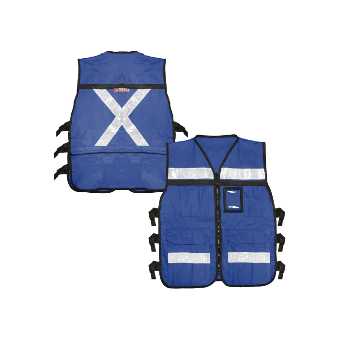 Chaleco Reflejante con 6 Bolsas Externas / 6 Broches ajustables / Talla Grande. - Image 1