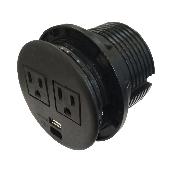 Multicontactos empotrable Doble/ USB "A & C", Color Negro, no incluye cable de poder (11000-83604) - Image 1