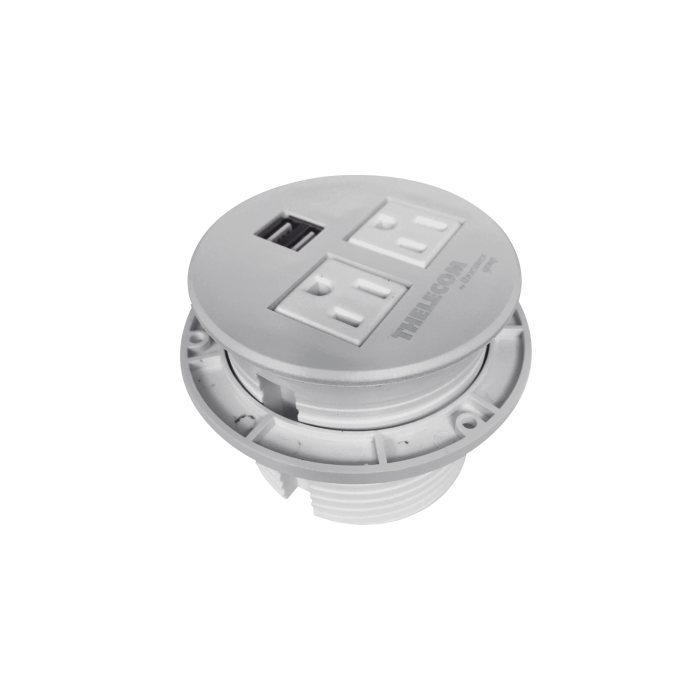 Multicontactos / USB empotrable color blanco, no incluye cable de poder - Image 1