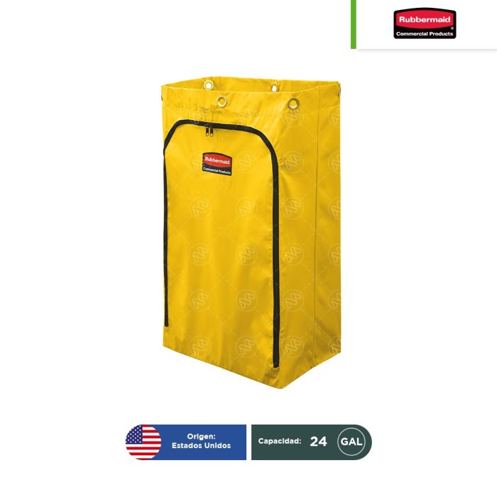 Bolsa de vinilo para carro de limpieza Rubbermaid 24 Gal - Image 1
