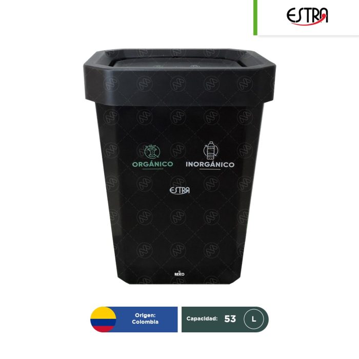 Bote de basura tapa vaivén Estrabins doble 53 L - Image 1