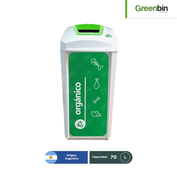 Bote de basura tapa perforada Greenbin 70 L - Image 1