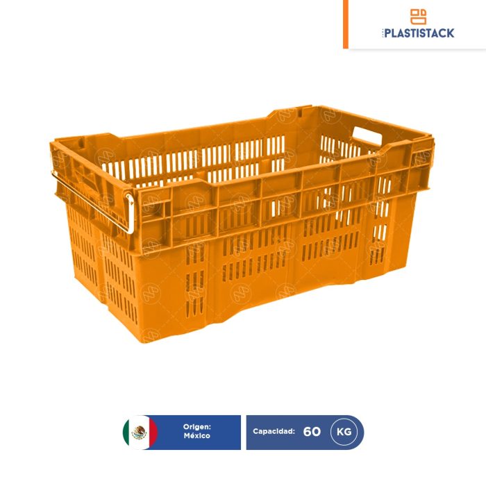 Caja enfilable calada con asa metal | 78 x 44 x 35 cm - Image 1